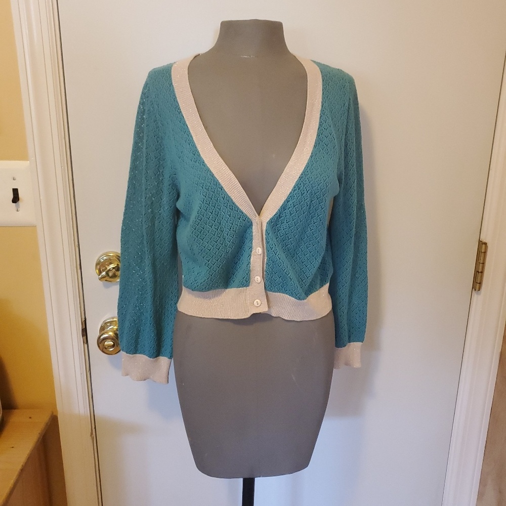 Blue cardigan